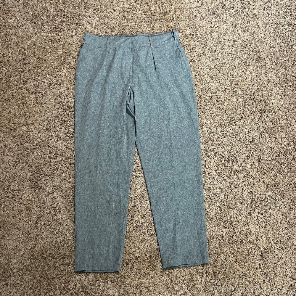 Calvin Klein Gray Pull-On Dress Pants Large Stretch Career Work Slacks
